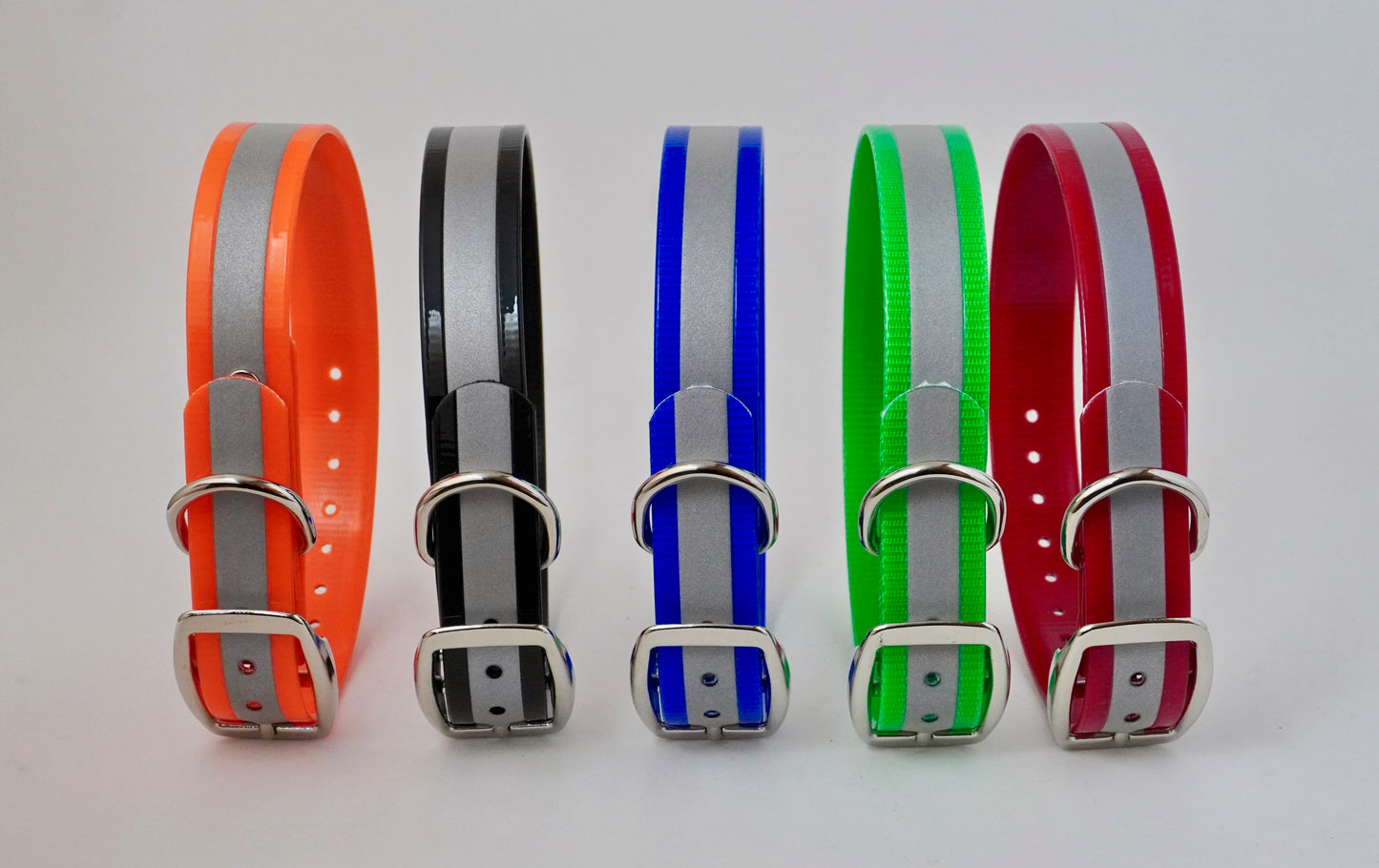 1” D Ring Reflective Hunting Dog Collar with Free Brass Nameplate