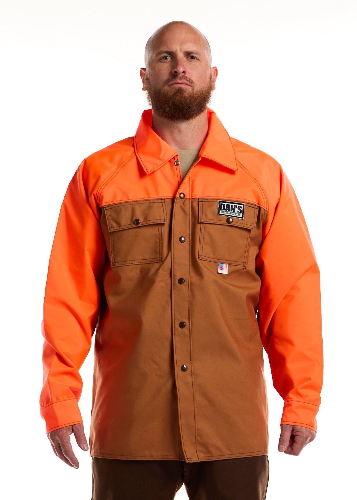 Dan's Brown Duck Shirt Orange