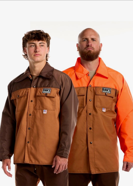 Dan's Brown Duck Shirt Brown and Orange