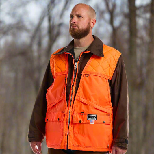 Dan's Warm Weather Briar Game Coat in orange and brown