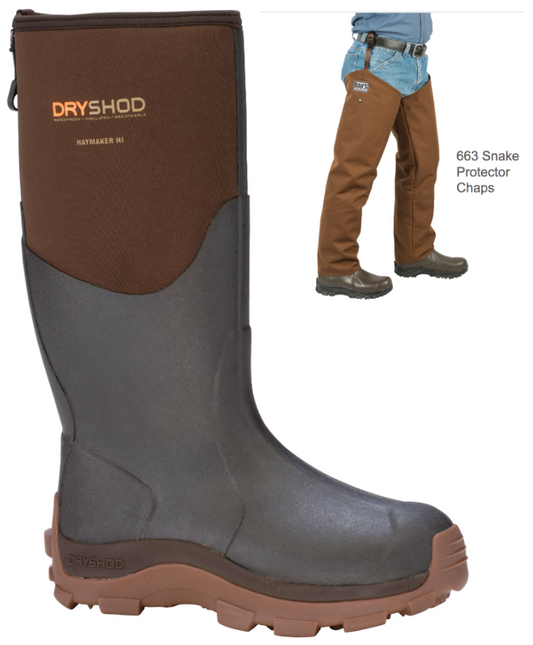 Dan's Froglegs - DryShod Haymaker Hi  with Snake Protector Chaps