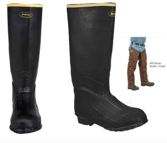 Dan's Froglegs - LaCrosse Non-Insulated Black Boot with Brush Buster Chaps