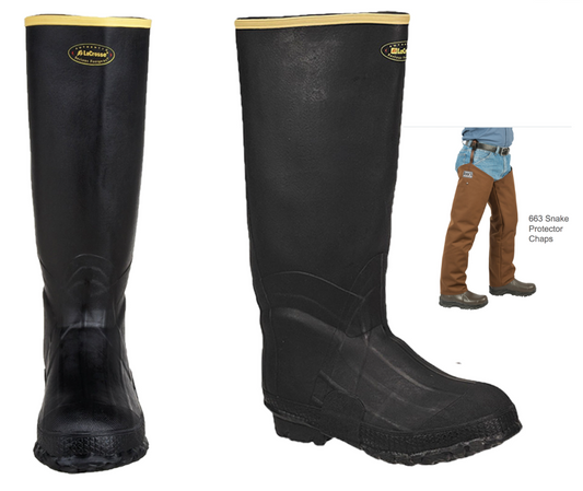 Dan's Froglegs - LaCrosse Non-Insulated Black Boot with Snake Protector Chaps