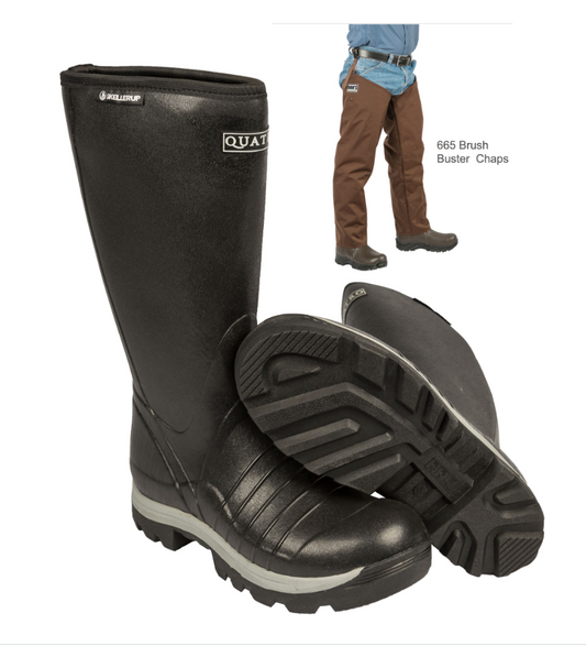 Dan's Froglegs -  Quatro Non-insulated Boot with Brush Buster Chaps
