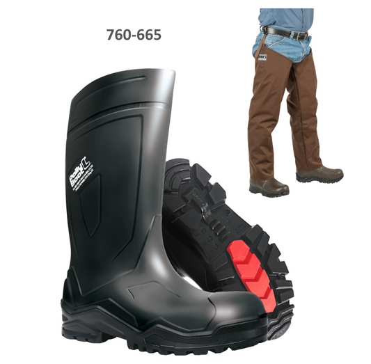 Dan's Froglegs -  Polly Power Boots with Brush Buster Chaps