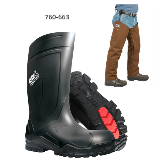 Dan's Froglegs - Polly Power Boot with Snake Protector Chaps